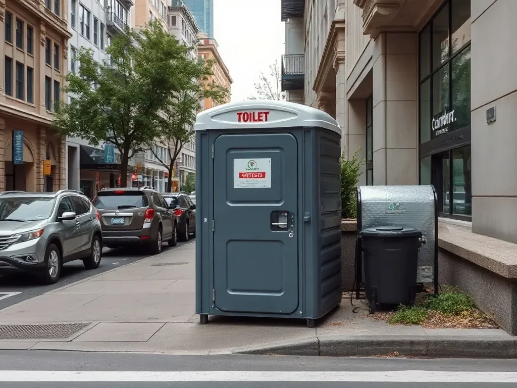 portable toilet in city